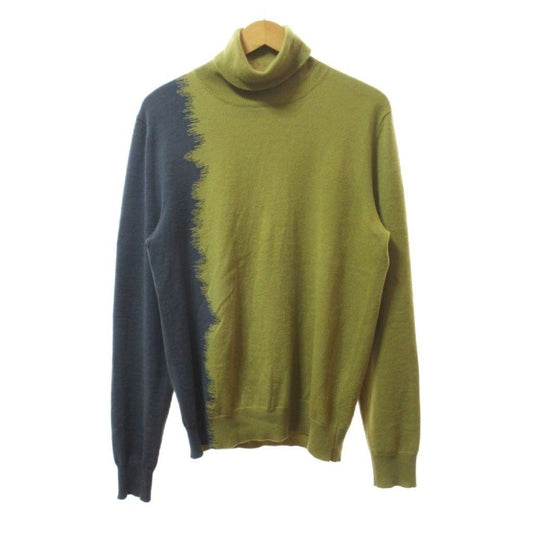 Hermes Cashmere Wool Turtleneck Knit Gradient Sweater XS Yellow Gray
