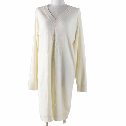 Hermes 21AW Brides De Gala Wool Cashmere Blend Long Sleeve V-neck Knit Dress