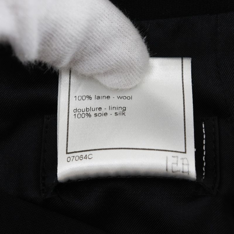 Chanel 94305 P11160v06456 Wool And Silk Black Women's Skirt