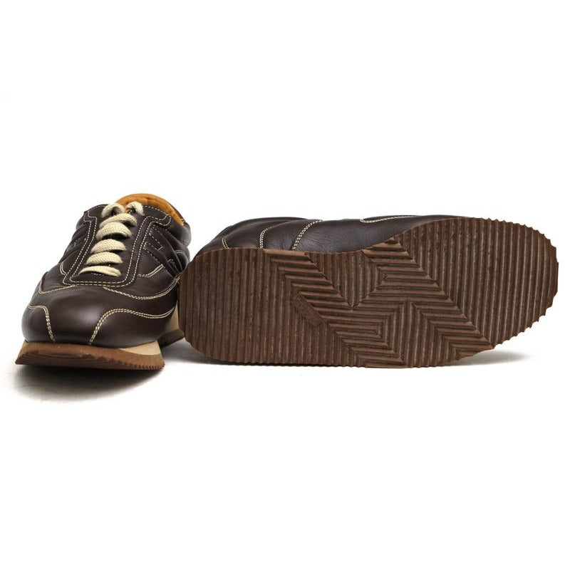 Hermes Shoes Sneakers Low Cut Women Leather Dark Brown Quick — view 7