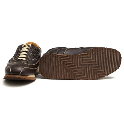 Hermes Shoes Sneakers Low Cut Women Leather Dark Brown Quick — view 7