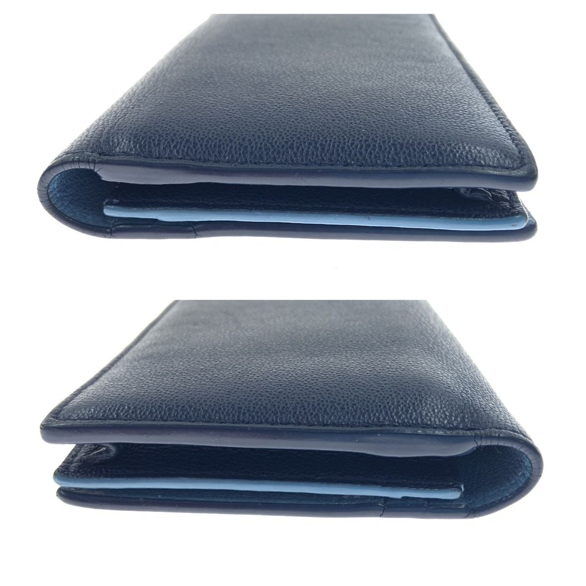 Bvlgari Leather Bifold Wallet Blue