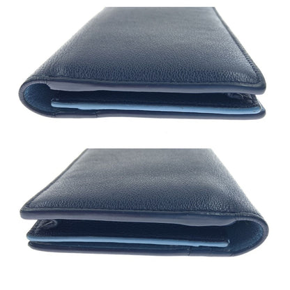 Bvlgari Leather Bifold Wallet Blue