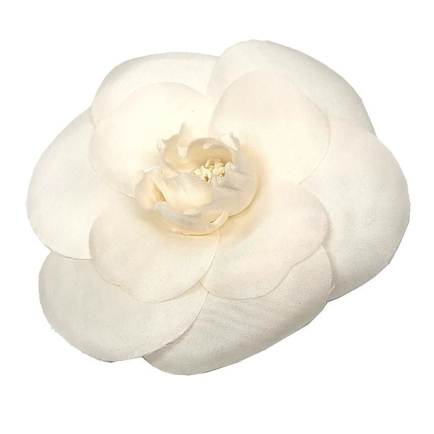 Chanel Camellia Corsage Brooch Flower White