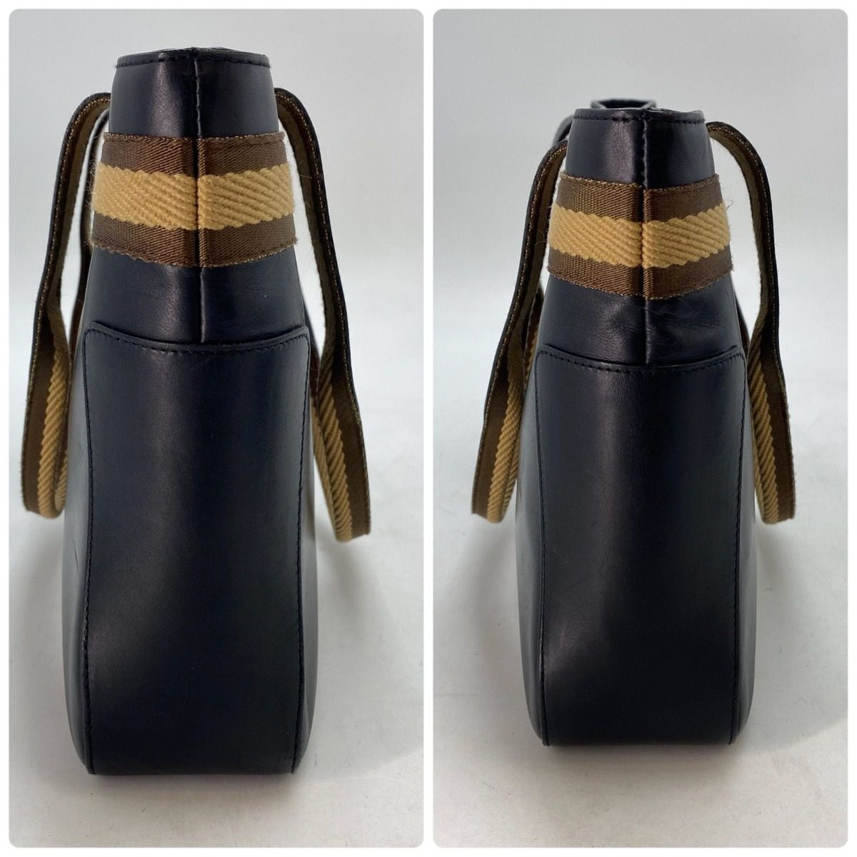 Gucci Tote Leather Black Business Formal Sherry Line — view 5