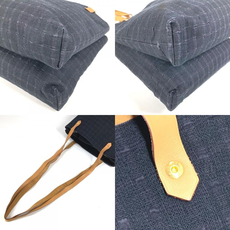 Hermes Shoulder Bag Amedava Cabas De Poche Cotton Navy