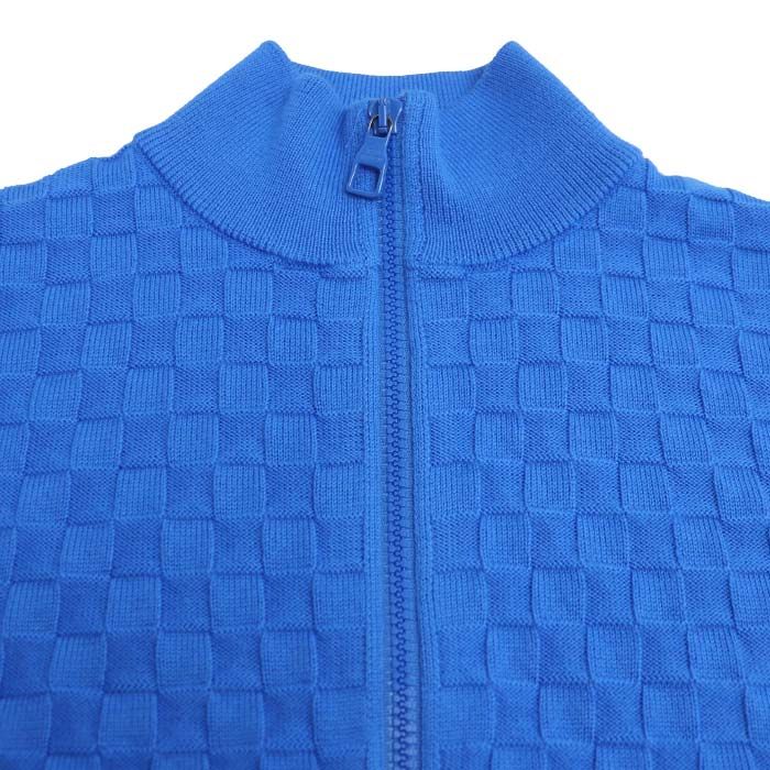 Louis Vuitton Damier Cardigan Blue Rm231q VOR Hjn41w Ca36929 S Men's Preowned