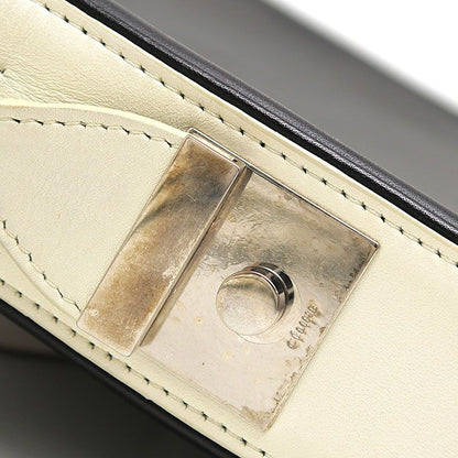 Celine Clutch Bag Second Bag Black And Ivory Leather