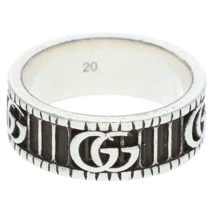 Gucci Silver Ring With Logo Motif Men's Size 19