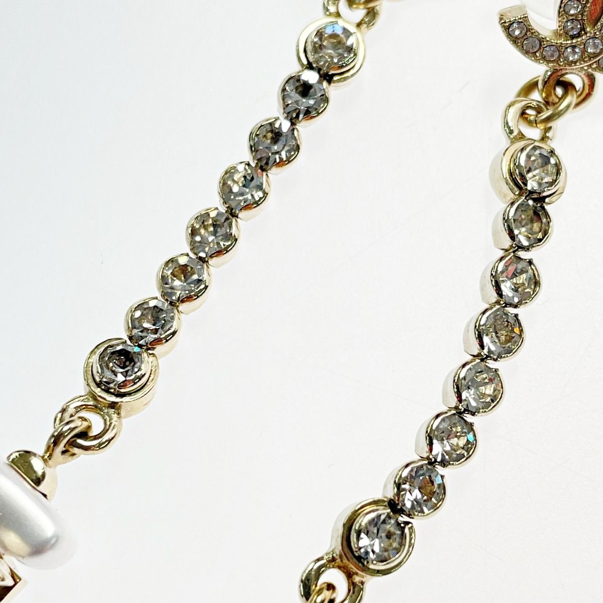 Chanel Perfume Bottle Swing Earrings Gold Coco Mark GP Rhinestone Fake