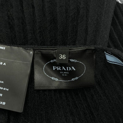 Prada ① P147n Pleated Chiffon Skirt Women's Black 36