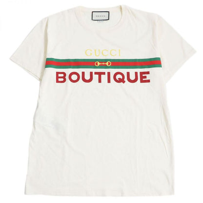 Gucci 615044 Boutique Web Line Logo Print 100% Cotton Off-white M Italy Genuine