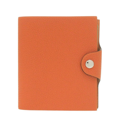 Hermes Ulysse Mini Togo Orange Notebook Cover Silver
