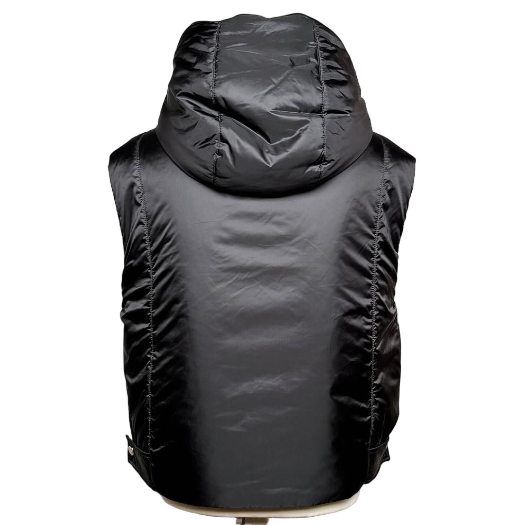 Max Mara the Cube Felix Reversible Fur Vest Black Short Gilet 40 — view 2
