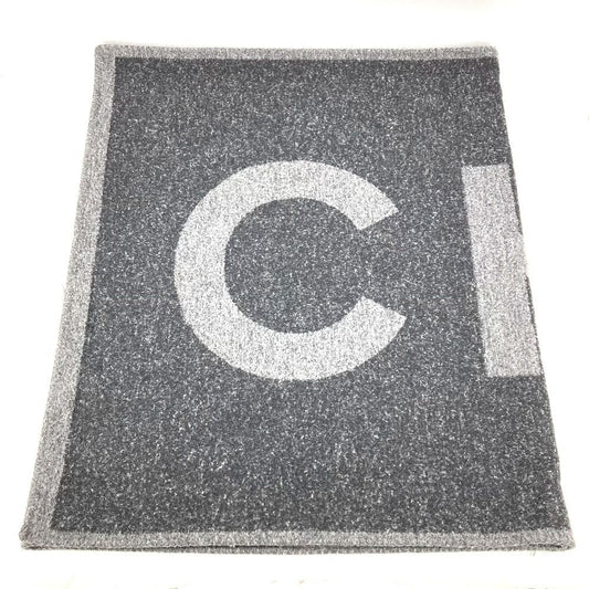 Chanel Scarf Logo Cashmere Gray