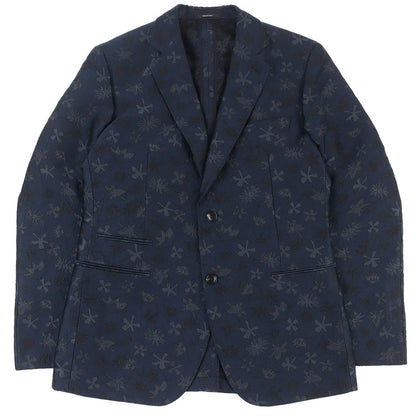 Hermes Silk Blend All Weave Pattern Single Jacket Tailored