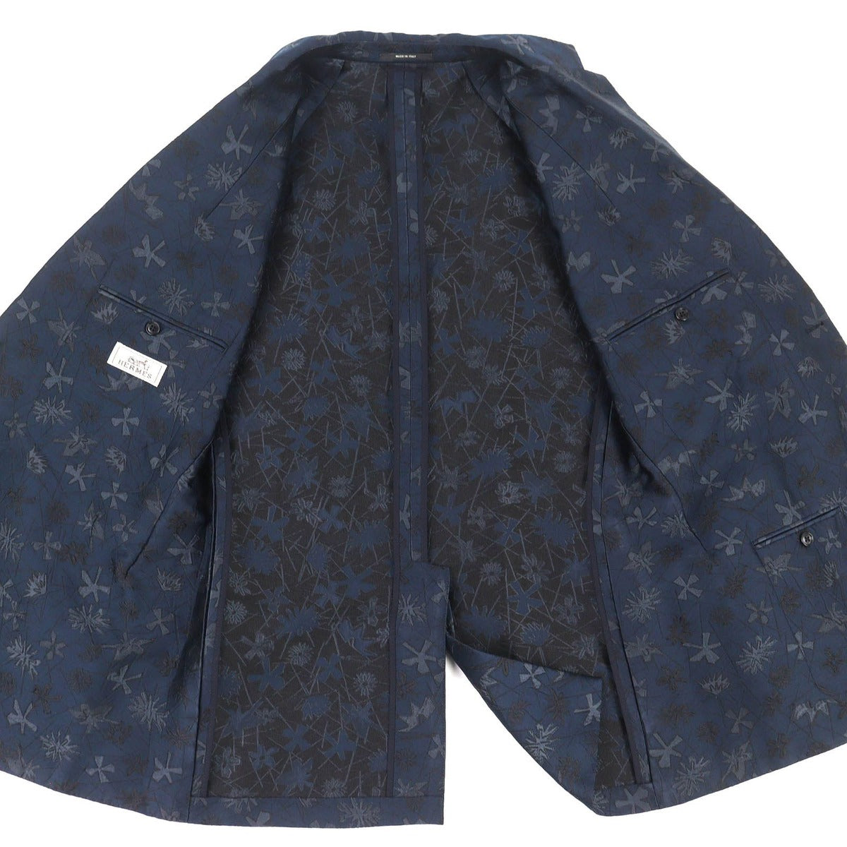 Hermes Silk Blend All Weave Pattern Single Jacket Tailored — view 4