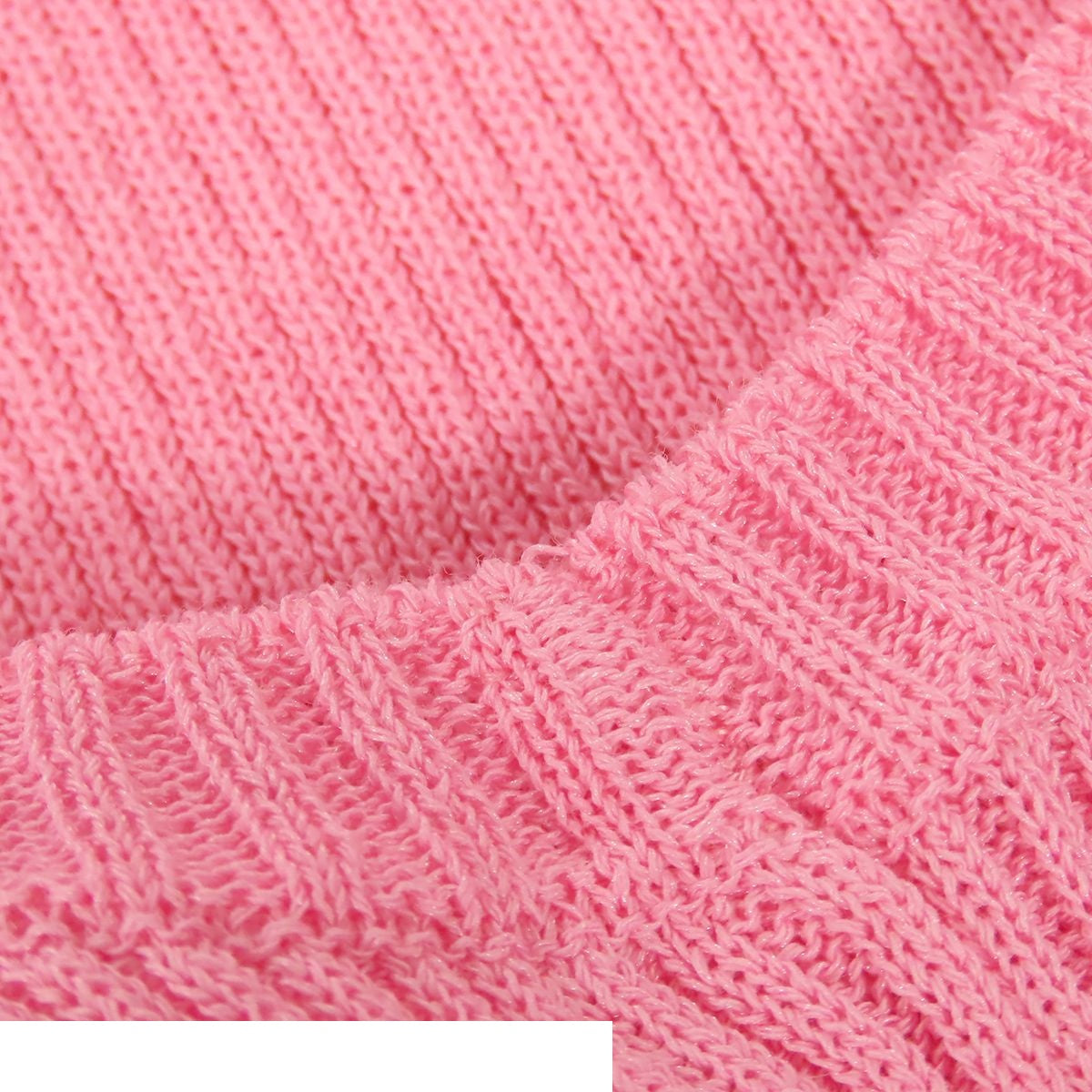 Chanel Sleeveless Knit Pink Cotton Nylon Rib Sweater Top Ruffle Lace CC Logo — view 5
