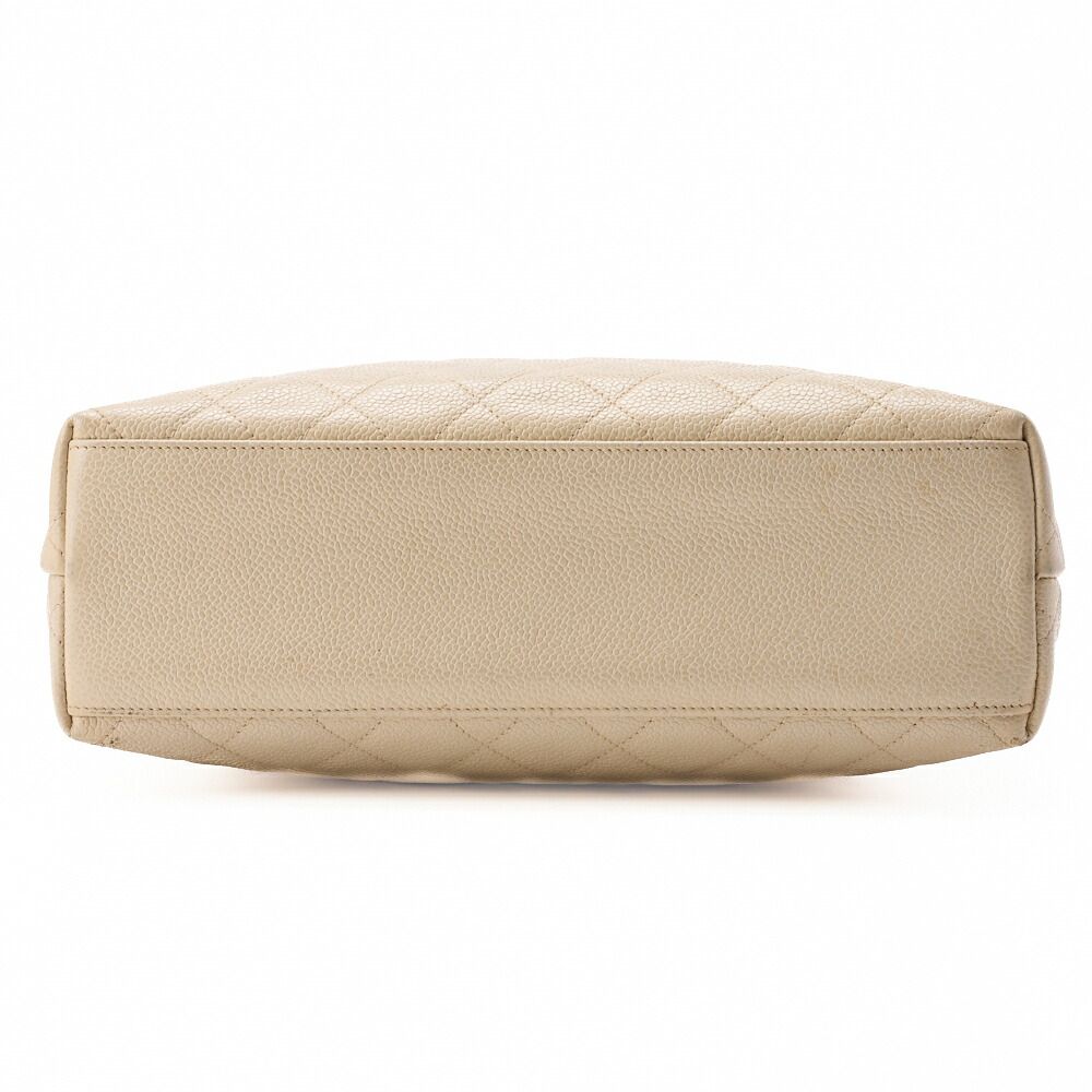 Chanel Matelasse Upper Coco Mark Shoulder Bag Caviar Skin Veige With Gold