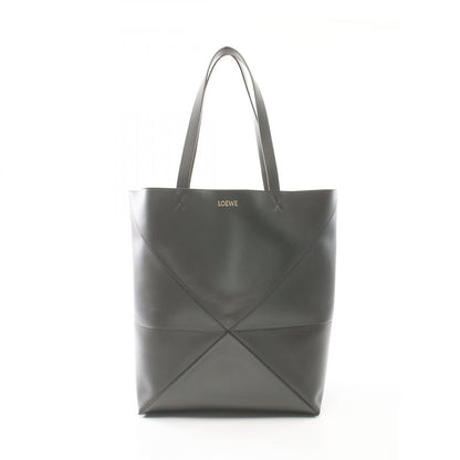 Loewe Tote Puzzle Fold Dark Gray Leather