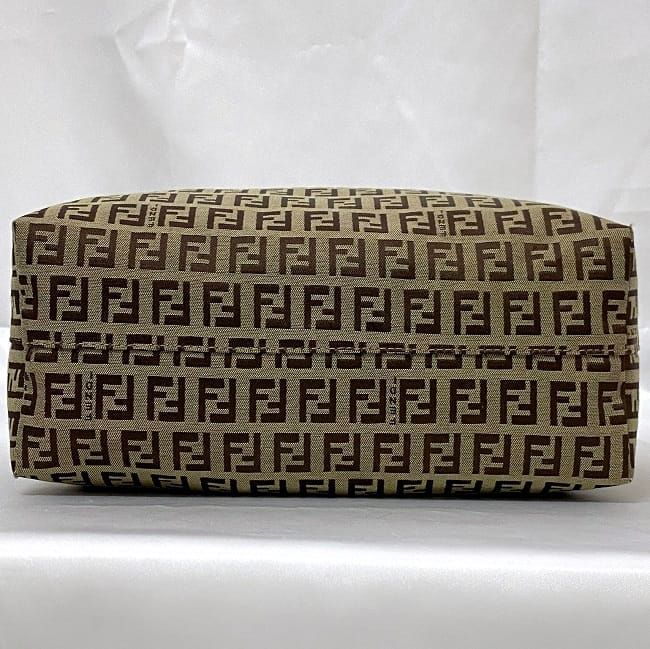 Fendi Tote Bag Ec21844 Beige Brown Zucchino