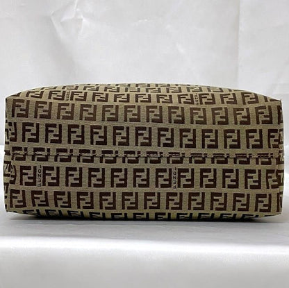 Fendi Tote Bag Ec21844 Beige Brown Zucchino