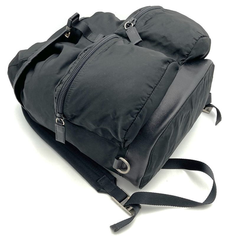 Prada Backpack Daypack Black Nylon Women Men Fashion