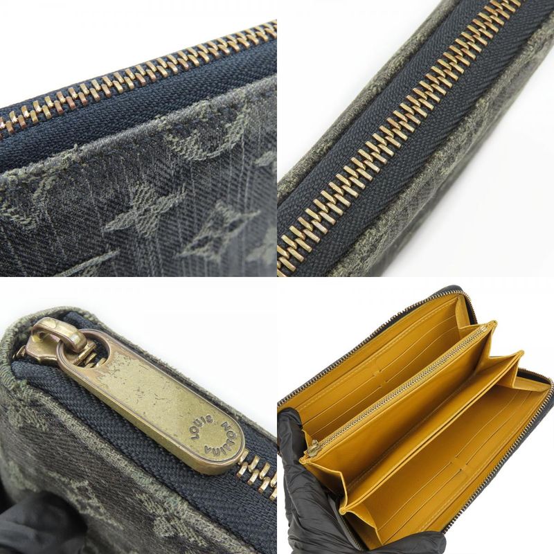 Louis Vuitton Long Wallet Zippy Wallet M95614 Round Zipper Monogram Denim Noir
