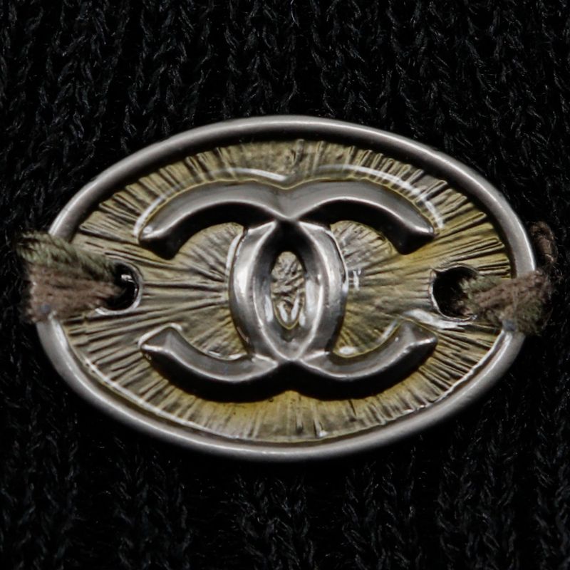 Chanel Short Sleeve Coco Mark Summer Knit P28461k00111 06P Cotton And Nylon