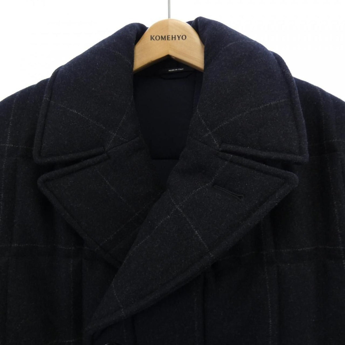 Hermes Pea Coat Cashmere Gray Check — view 5