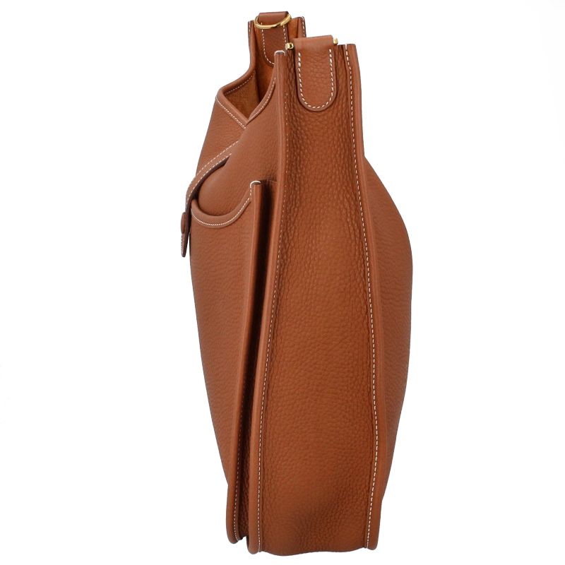 Hermes Evelyn 3 GM Taurillon Clemence Women's Shoulder Bag Gold Excellent