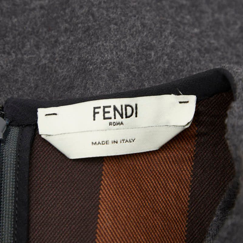 Fendi Sleeveless Dress Size: 38 Charcoal Gray Wool Women's Fendi