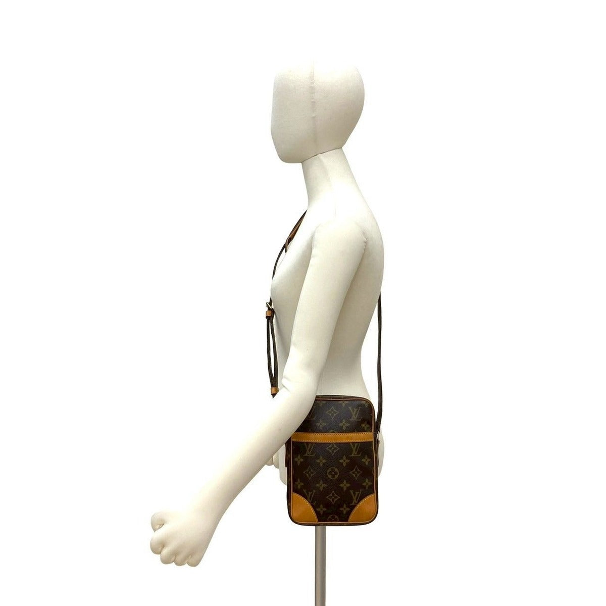 Louis Vuitton Vintage Danube Monogram Leather Mini Shoulder Bag Pochette Brown — view 2