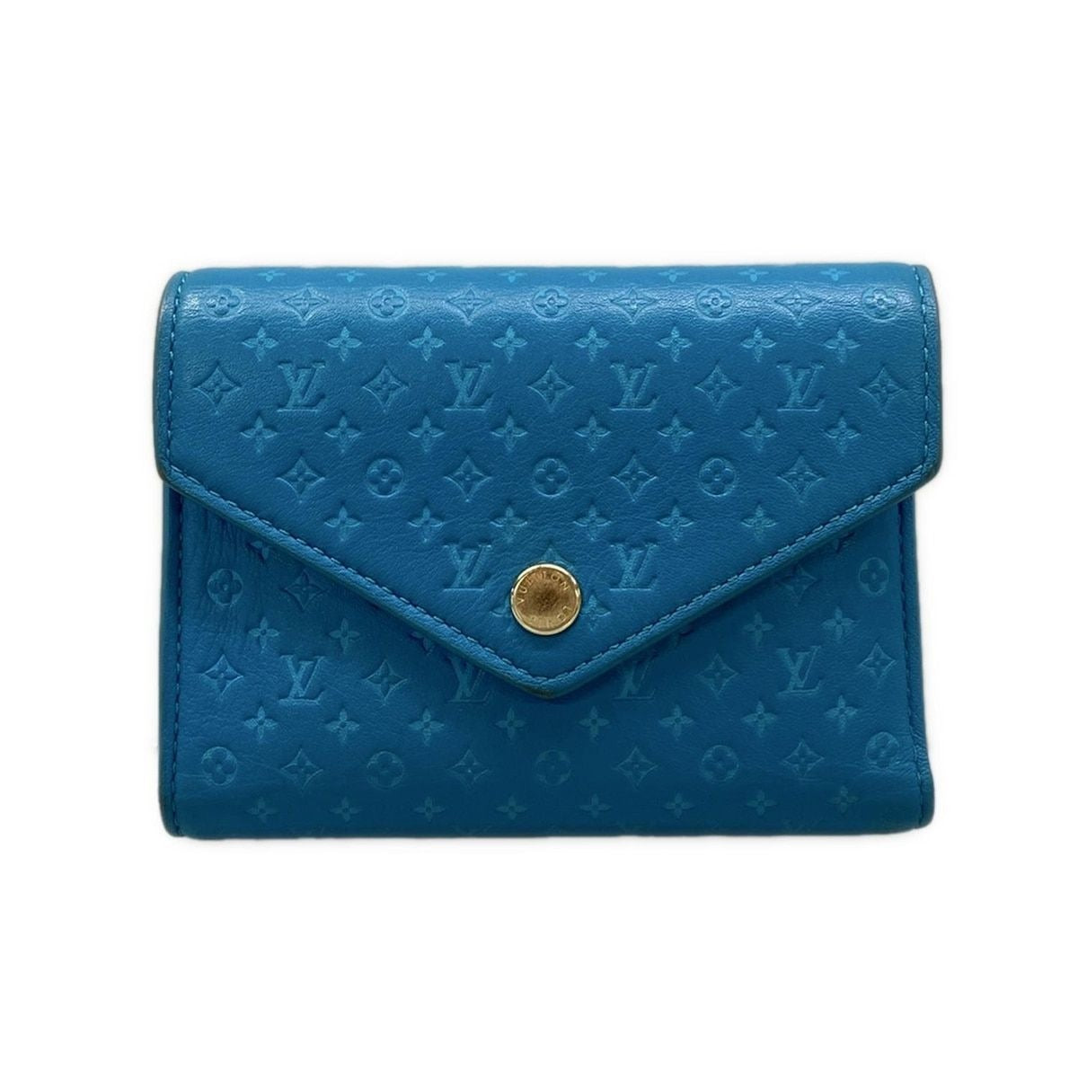 Louis Vuitton Trifold Wallet Nanogram Portefeuille Victorine Blue