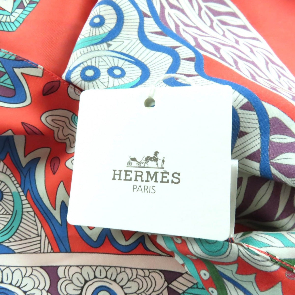 Hermes Silk Allover Pattern Short Sleeve Skipper Shirt Top — view 9