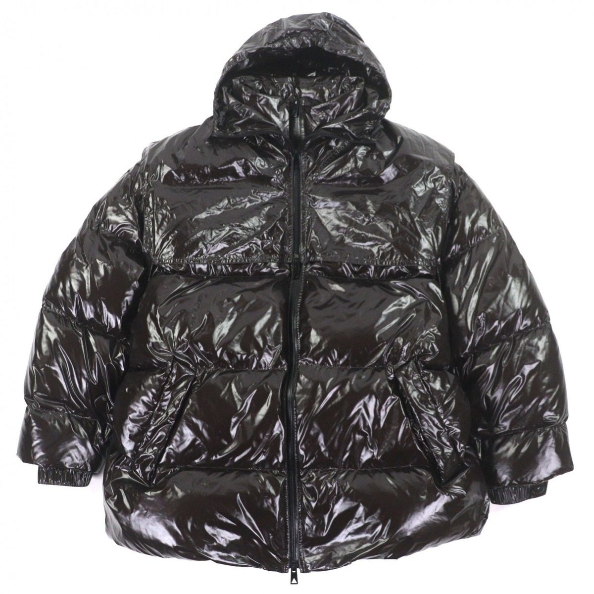 Bottega Veneta Double Zip Up Jacket Dark Brown — view 2