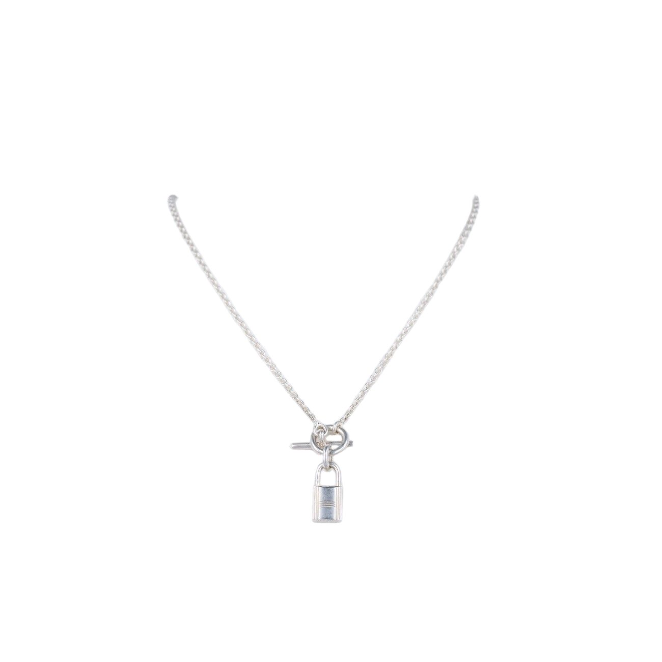 Hermes Kelly Cadenas Pendant Silver