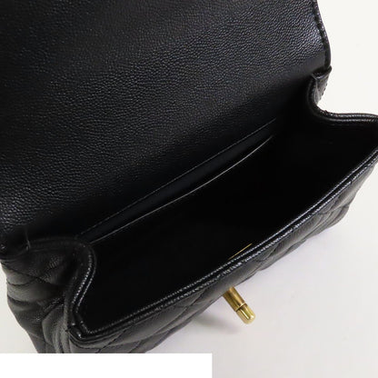 Chanel Flap Black Gold Caviar Leather 2-Way Shoulder Bag — view 5