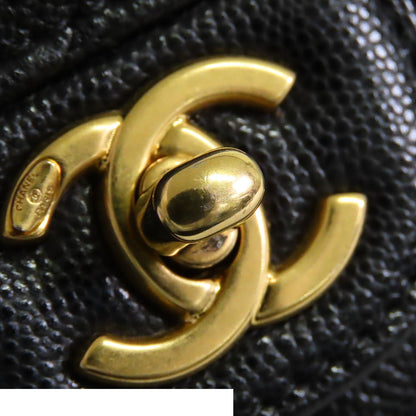 Chanel Flap Black Gold Caviar Leather 2-Way Shoulder Bag — view 6