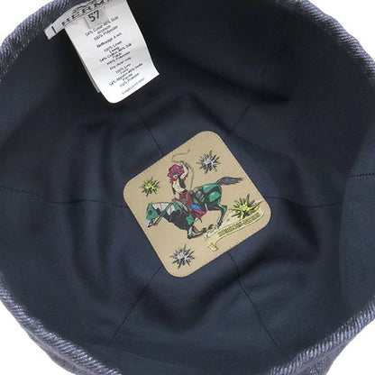 Hermes Beret Gabriel Hemp Indigo #57 Silver Hardware Never Used Blue Navy Blue