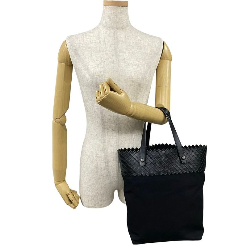 Bottega Veneta Intrecciato Leather Canvas Tote Bag Handbag