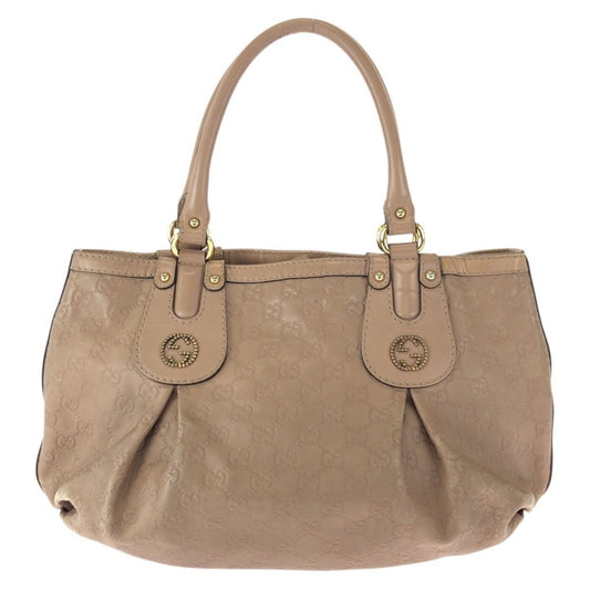 Gucci Scarlet Guccissima GG Pattern Salmon Pink Gold Leather Tote Shoulder Bag