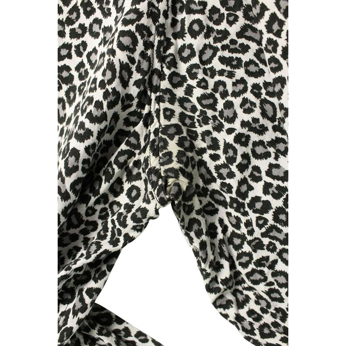 Celine Leopard All Over Pattern Long Sleeve Shirt 37 White Black — view 3