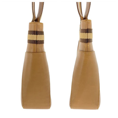 Gucci Sherry Beige Brown Silver Hardware Leather 73983 Tote Bag Shoulder Bag