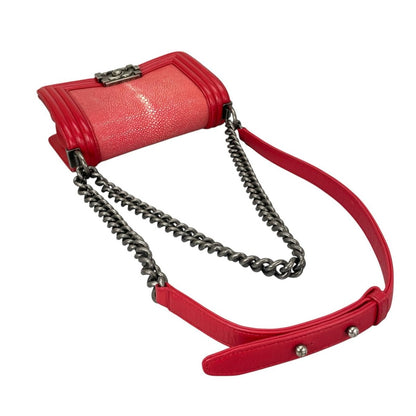 Chanel 20 Lambskin Red Shoulder Bag Silver — view 5