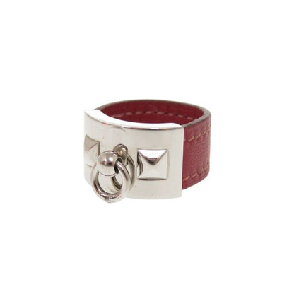Hermes Collier de Chien L Metal Leather Red Ring