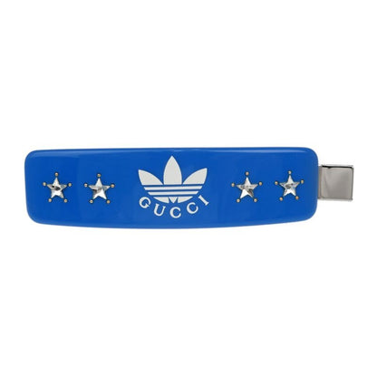 Gucci Adidas Collaboration Hair Clip Blue Silver Color Star