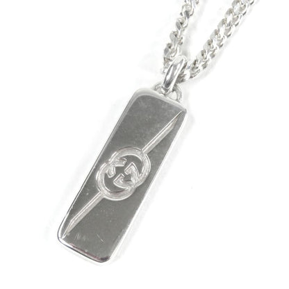 Gucci 774055 Diagonal Interlocking G Ag925 Chain Necklace Silver With Box And