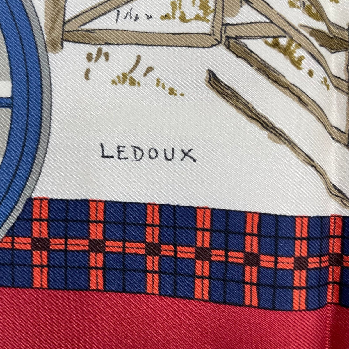 Hermes Scarf Carre 90 Lhiver en Poste Winter Mail Silk Red — view 9