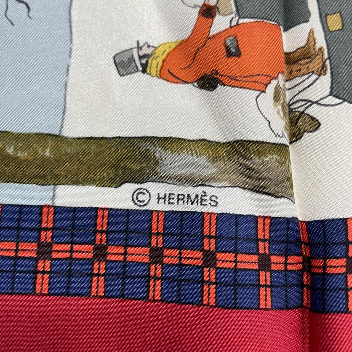 Hermes Scarf Carre 90 Lhiver en Poste Winter Mail Silk Red — view 10
